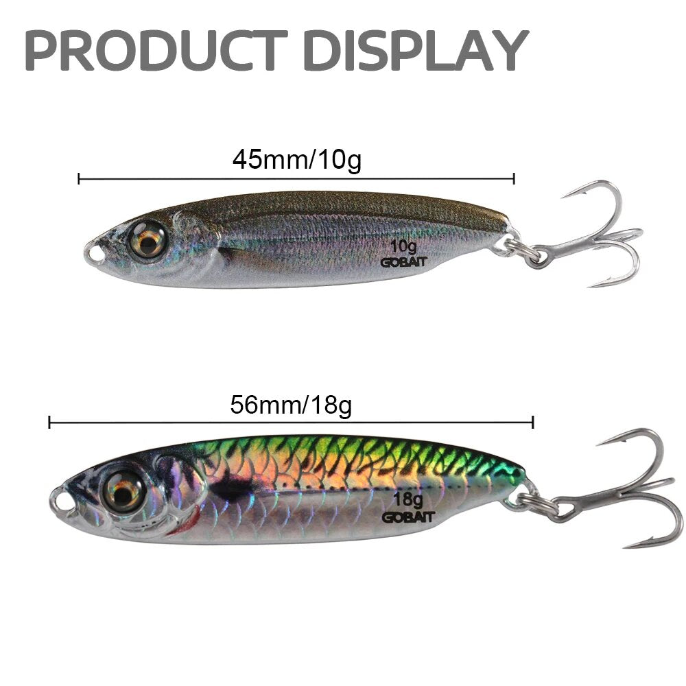 GOBAIT® Feather Metal Jig Lure Flash Jigging System Color Carbon Sinking