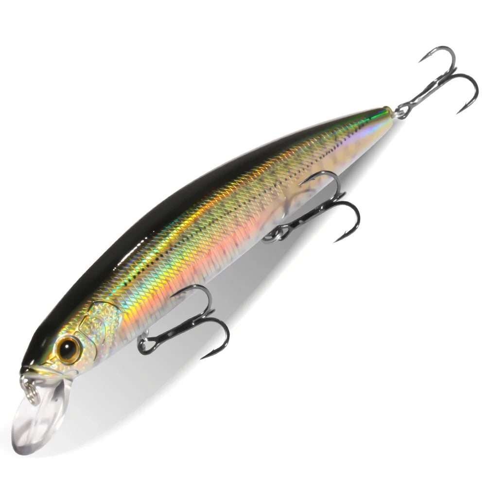 GOBAIT Floating Minnow 14cm 24g Top Water Fishing Lure Weight System HardBait Suspending Wobbler 3 Treble Hooks Jerk Bait 0-1.5m