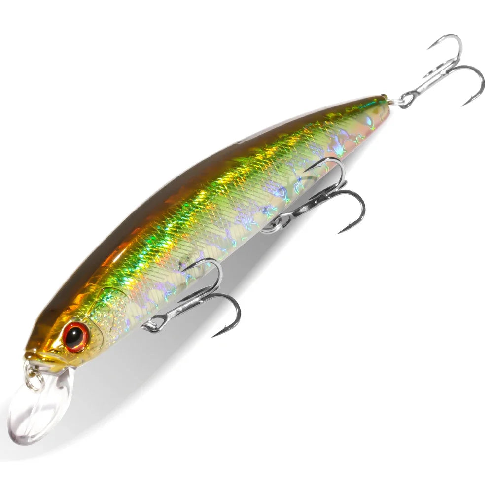 GOBAIT Floating Minnow 14cm 24g Top Water Fishing Lure Weight System HardBait Suspending Wobbler 3 Treble Hooks Jerk Bait 0-1.5m