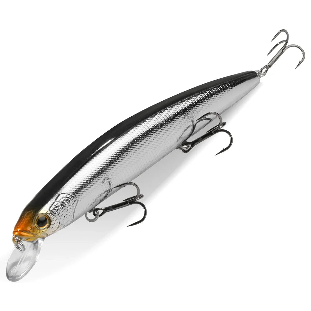 GOBAIT Floating Minnow 14cm 24g Top Water Fishing Lure Weight System HardBait Suspending Wobbler 3 Treble Hooks Jerk Bait 0-1.5m