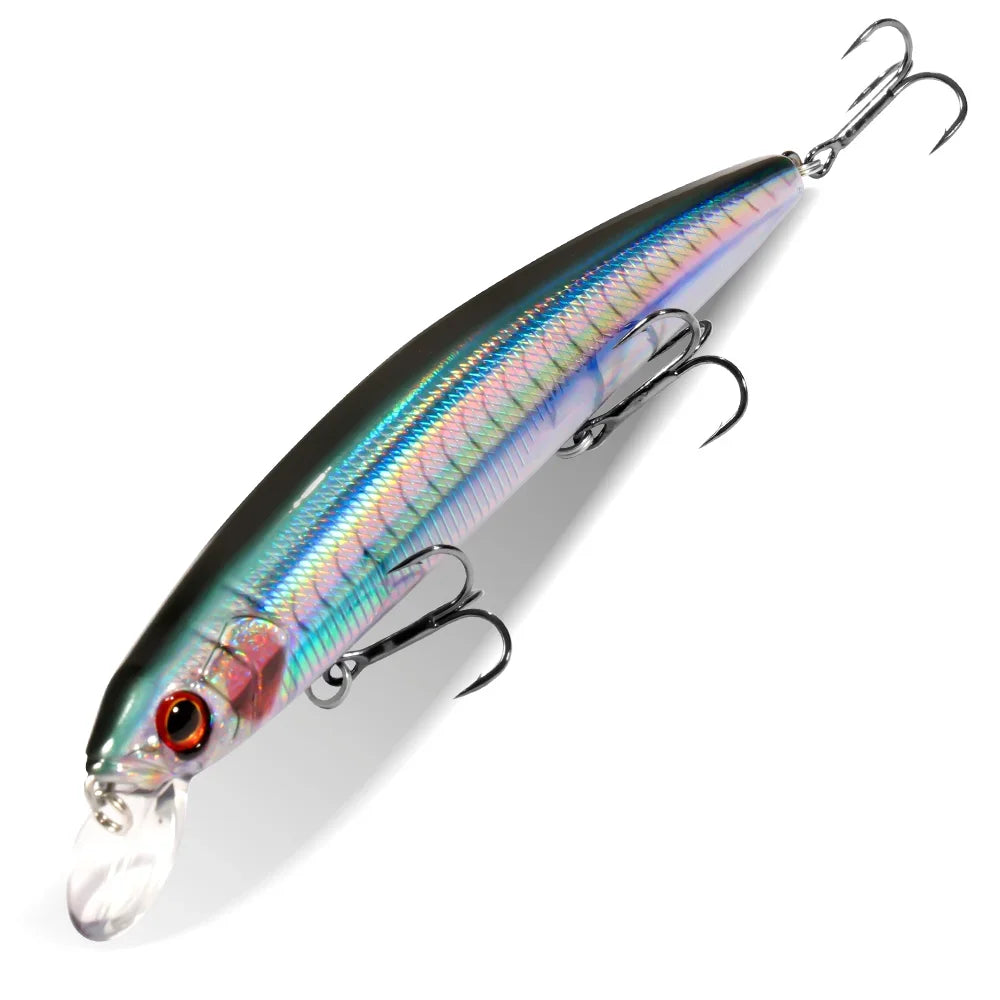 GOBAIT Floating Minnow 14cm 24g Top Water Fishing Lure Weight System HardBait Suspending Wobbler 3 Treble Hooks Jerk Bait 0-1.5m
