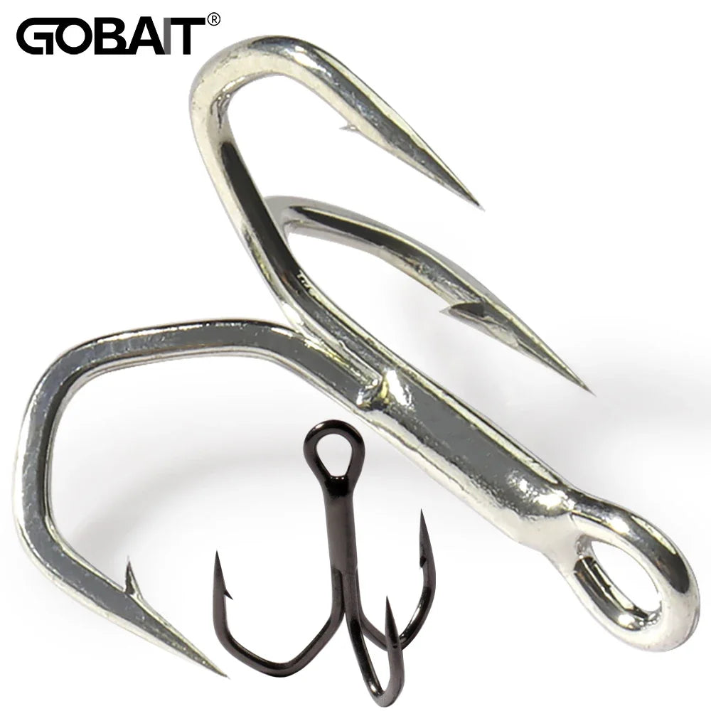 Treble Fishing Hooks – High Strength Barbed Nickel Anti-Rust Hooks, Sizes 2#–12# for Saltwater & Lure Fishing