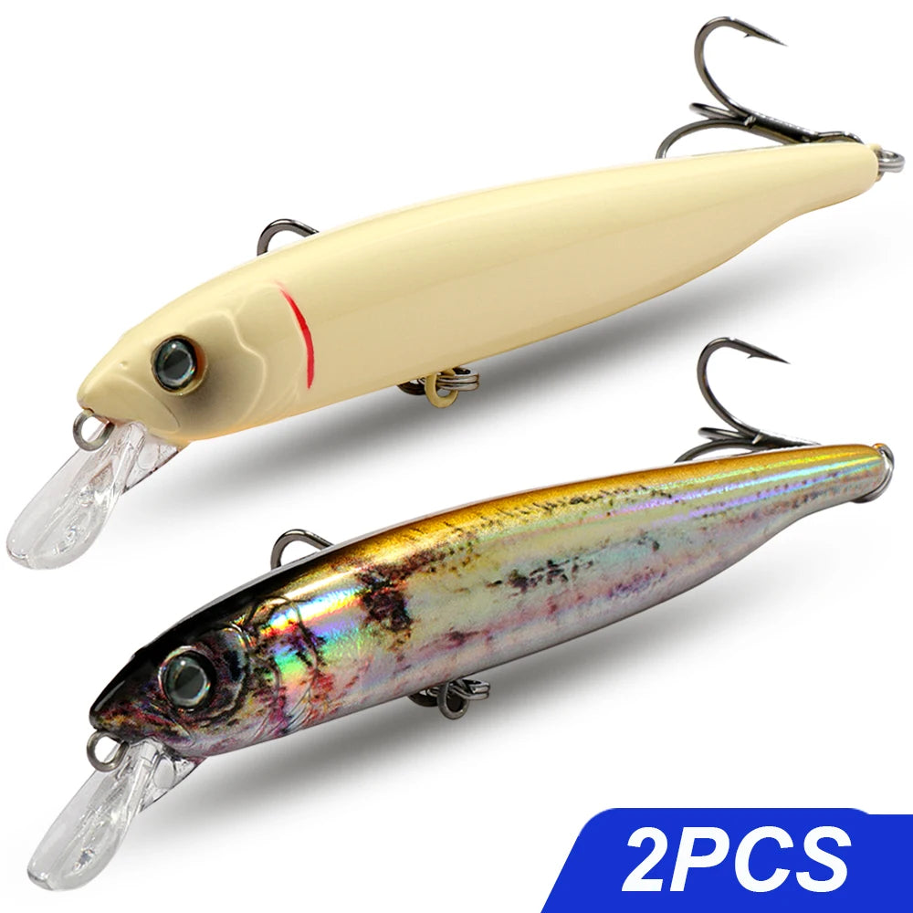 Suspend Fishing Lure 10g 10.2cm Minnow Treble Hooks Swimbait Kit Fishing Tackle Wobbler Rattle Cranbait Bait Pesca Jerkbaits