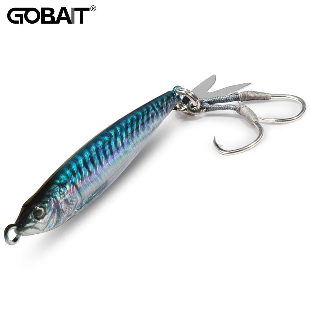 Metal Jig Lure 20g 30g 40g 3D Printed Fast Sinking Fishing Tackle Blade Hook Swimbait Pesca VIB Bait