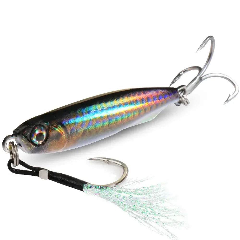 GOBAIT Metal Jig Lure 10g 20 30g 40g Spinner Spoon 3D Eye Color Spinning Fishing Tackle Popper Gear Hook Swimbait Pesca Bait