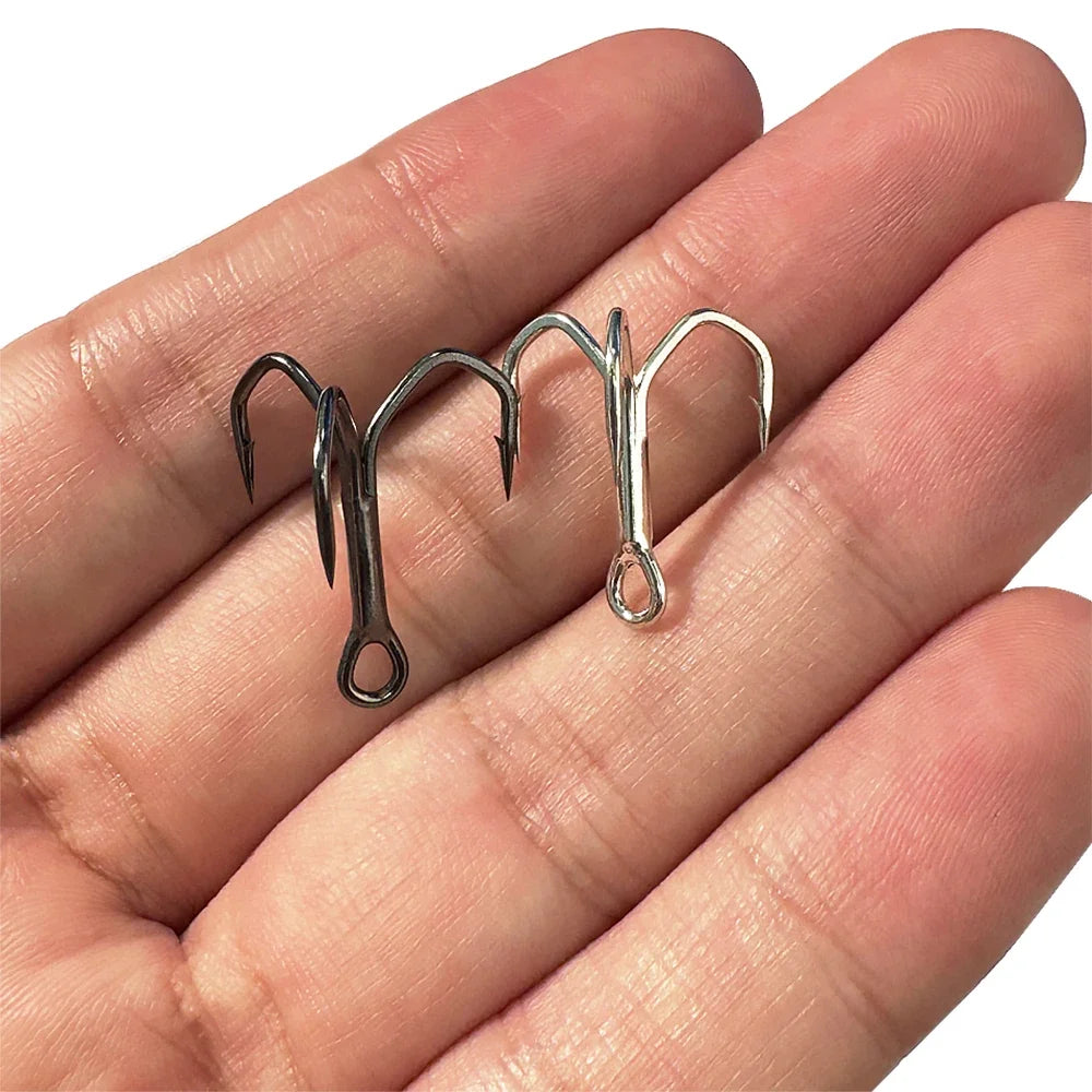 Treble Fishing Hooks – High Strength Barbed Nickel Anti-Rust Hooks, Sizes 2#–12# for Saltwater & Lure Fishing