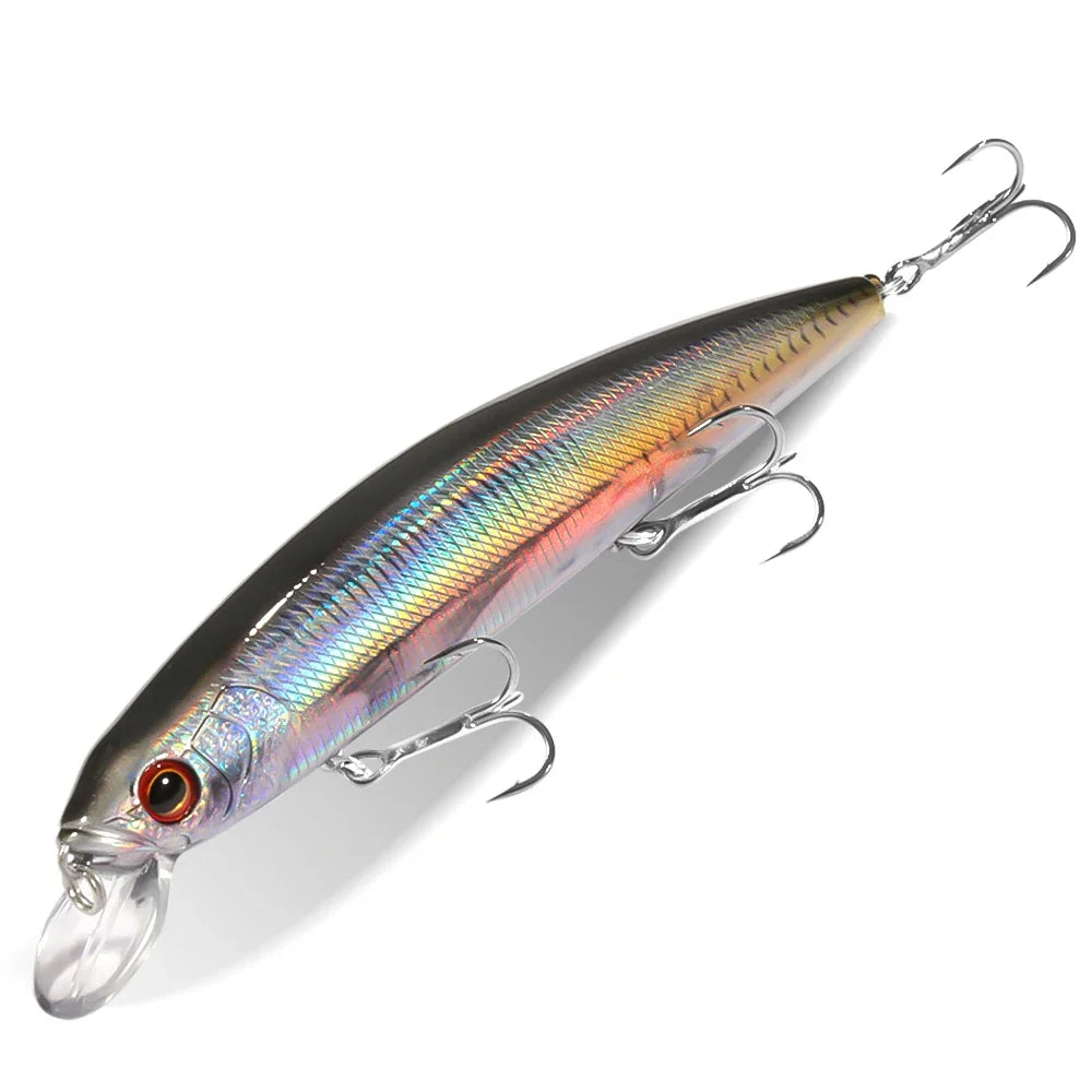 GOBAIT Floating Minnow 14cm 24g Top Water Fishing Lure Weight System HardBait Suspending Wobbler 3 Treble Hooks Jerk Bait 0-1.5m