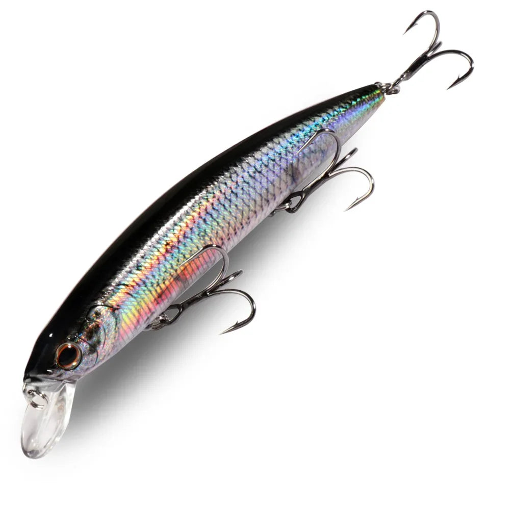 GOBAIT Floating Minnow 14cm 24g Top Water Fishing Lure Weight System HardBait Suspending Wobbler 3 Treble Hooks Jerk Bait 0-1.5m