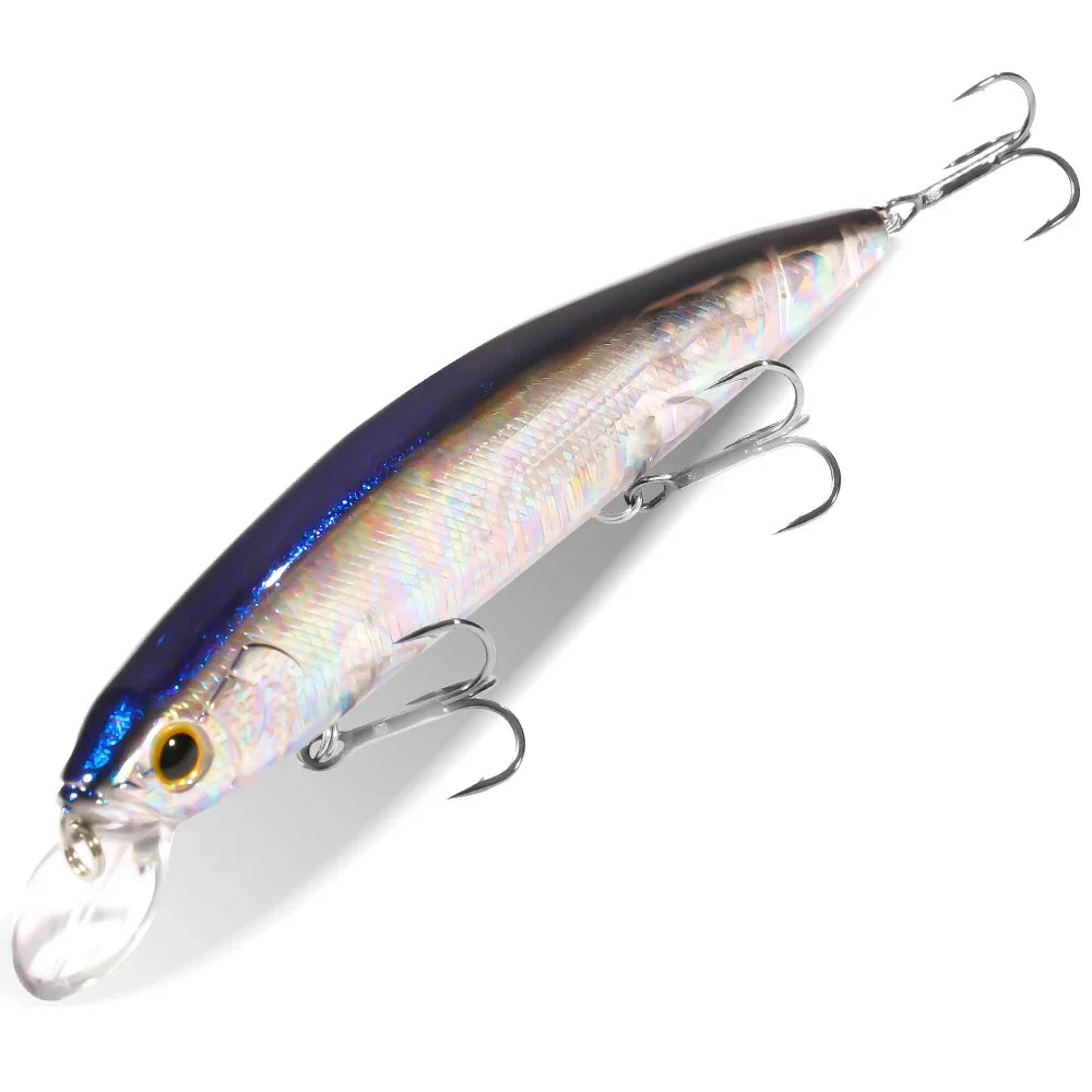 GOBAIT Floating Minnow 14cm 24g Top Water Fishing Lure Weight System HardBait Suspending Wobbler 3 Treble Hooks Jerk Bait 0-1.5m