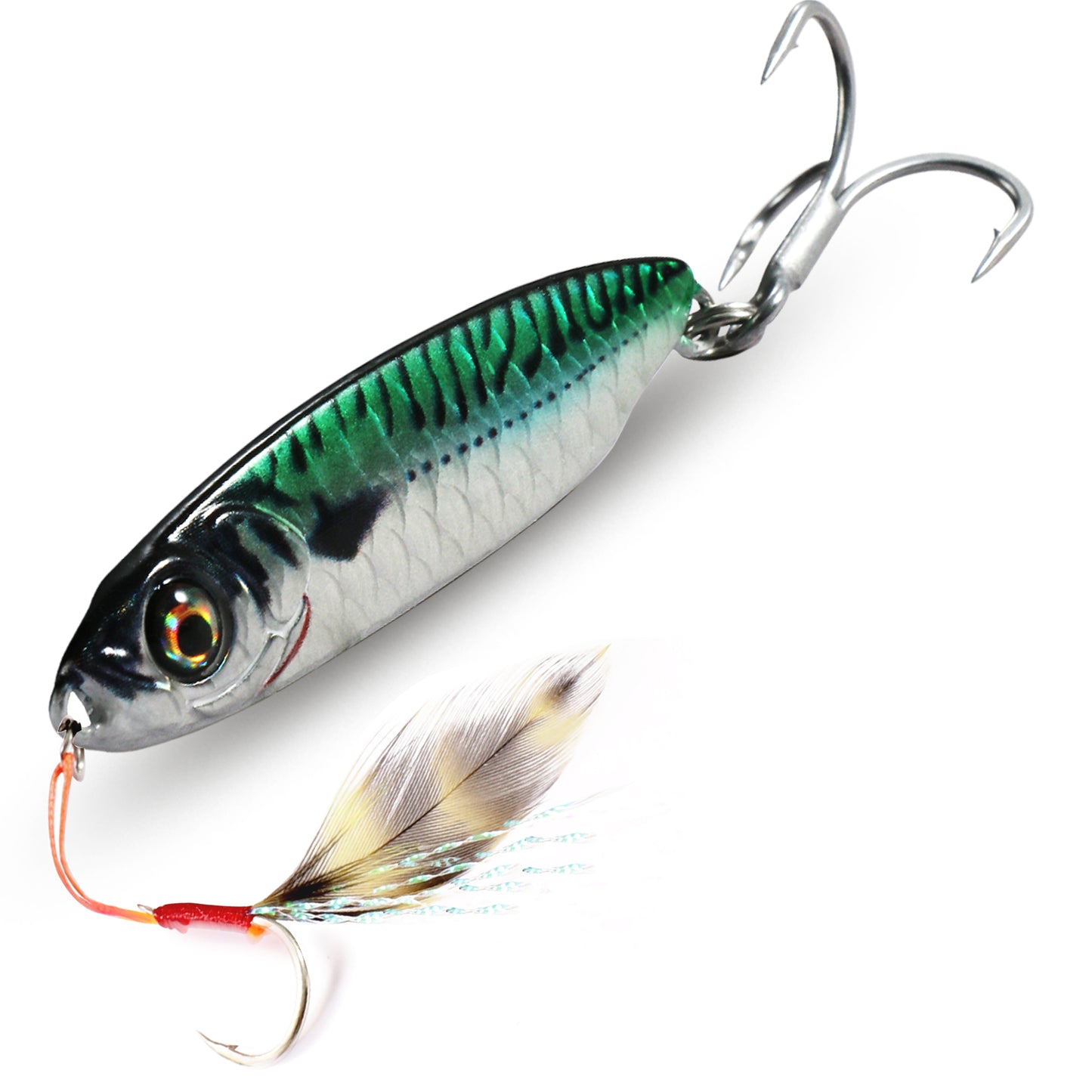 GOBAIT® Feather Metal Jig Lure Flash Jigging System Color Carbon Sinking