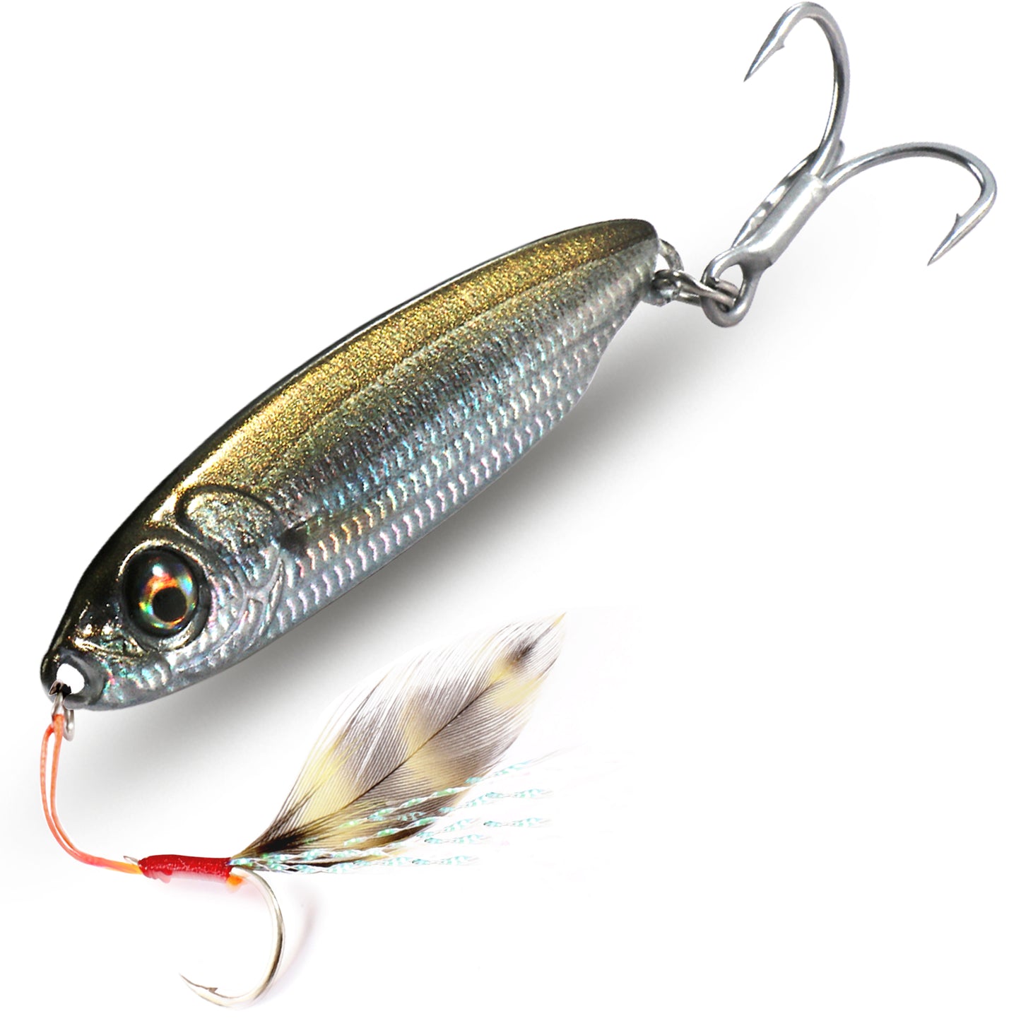GOBAIT® Feather Metal Jig Lure Flash Jigging System Color Carbon Sinking