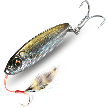 GOBAIT® Feather Metal Jig Lure Flash Jigging System Color Carbon Sinking