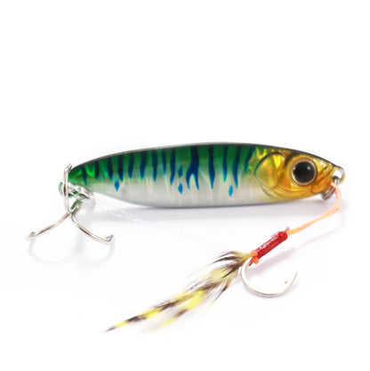Feather Fishing Colorful Carbon Metal Jig Lure Spinning Spoon Artificial Bait Bass Hook of Minnow Sinking Casting Pesca Tackle