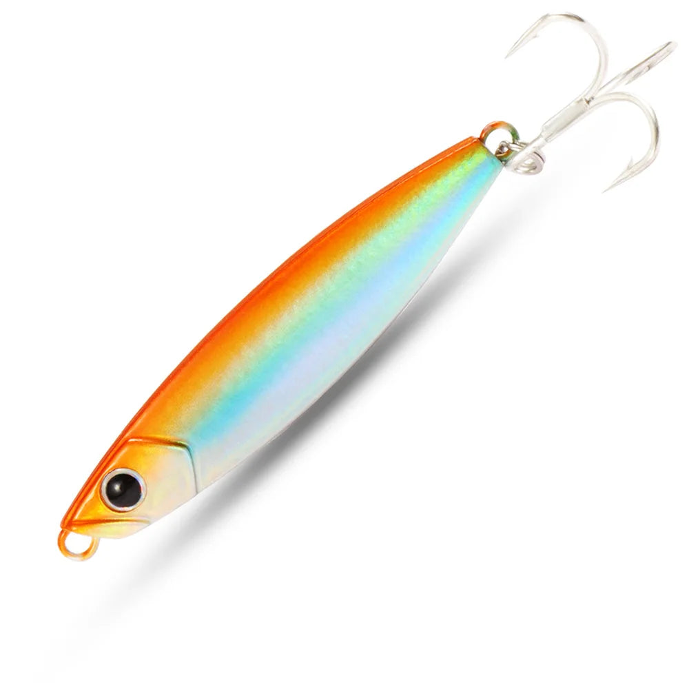 Metal Fishing Lure 10g 15g 20g Shore Cast Hook Swimbait Spoon Jig Artificial Bait Laser Cover Pike Trout Pesca Spinning Tackle