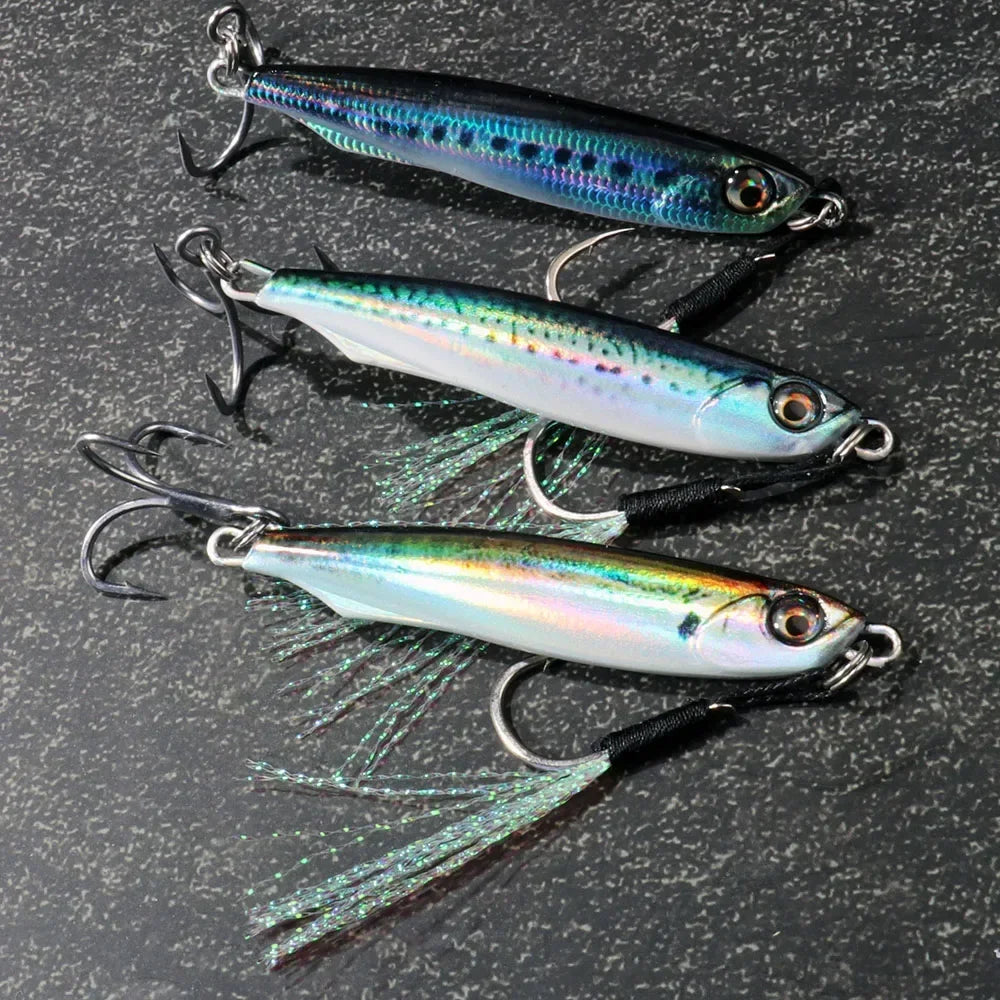 GOBAIT Metal Jig Lure 10g 20 30g 40g Spinner Spoon 3D Eye Color Spinning Fishing Tackle Popper Gear Hook Swimbait Pesca Bait