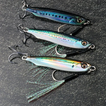 GOBAIT Metal Jig Lure 10g 20 30g 40g Spinner Spoon 3D Eye Color Spinning Fishing Tackle Popper Gear Hook Swimbait Pesca Bait