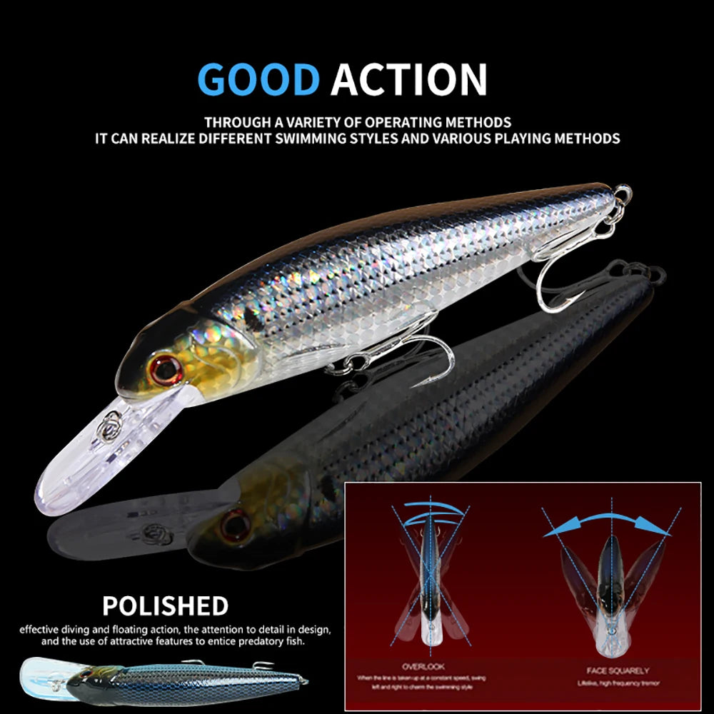 Fat Floating Wobbler 20.5g 13.5cm Jerkbait Treble Hooks Carp Popper Pike Swimbait Minnow Sea Fishing Lure Pesca Artificial Bait