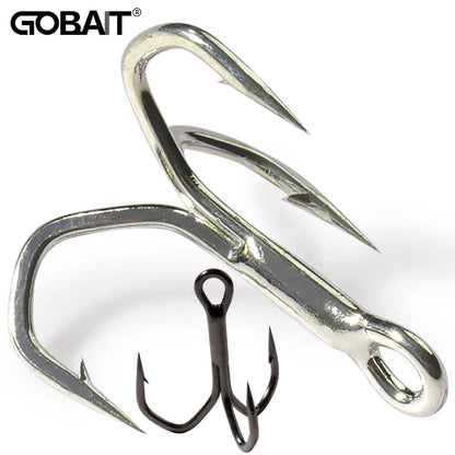 Treble Fishing Hooks – High Strength Barbed Nickel Anti-Rust Hooks, Sizes 2#–12# for Saltwater & Lure Fishing