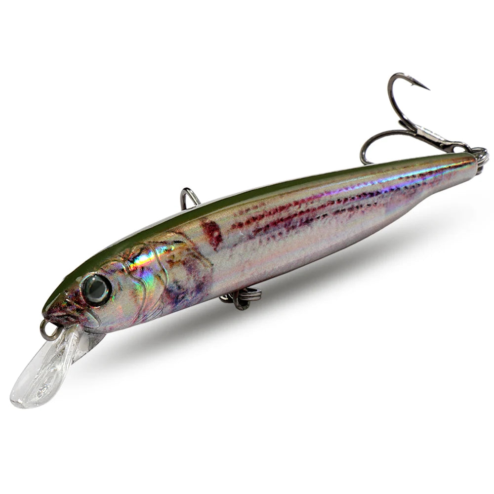 Suspend Fishing Lure 10g 10.2cm Minnow Treble Hooks Swimbait Kit Fishing Tackle Wobbler Rattle Cranbait Bait Pesca Jerkbaits