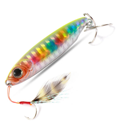 Feather Fishing Colorful Carbon Metal Jig Lure Spinning Spoon Artificial Bait Bass Hook of Minnow Sinking Casting Pesca Tackle