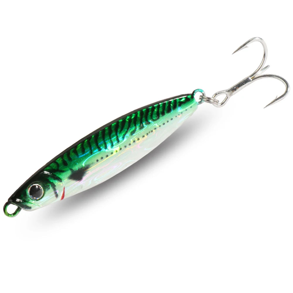 Metal Fishing Lure 10g 15g 20g Shore Cast Hook Swimbait Spoon Jig Artificial Bait Laser Cover Pike Trout Pesca Spinning Tackle