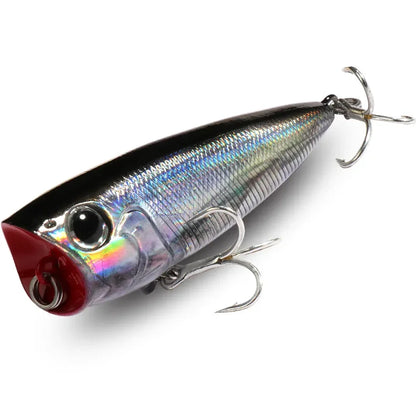 Top Water Popper 8g 6.5cm Lure Steel Ball Copper Ballast Balance Pesca Wobbler Floating Minnow Hook Tackle Rattle Cranbait Bait