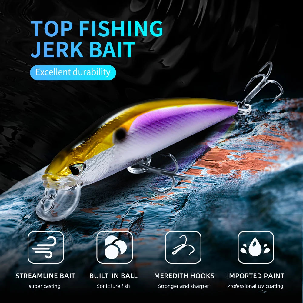 Sinking Minnow 9cm 16g Wobbler Trolling Popper Pesca Swimbait Long Cast Silicone Bait Tackle Pike Sea Fishing Lure Jerkbait