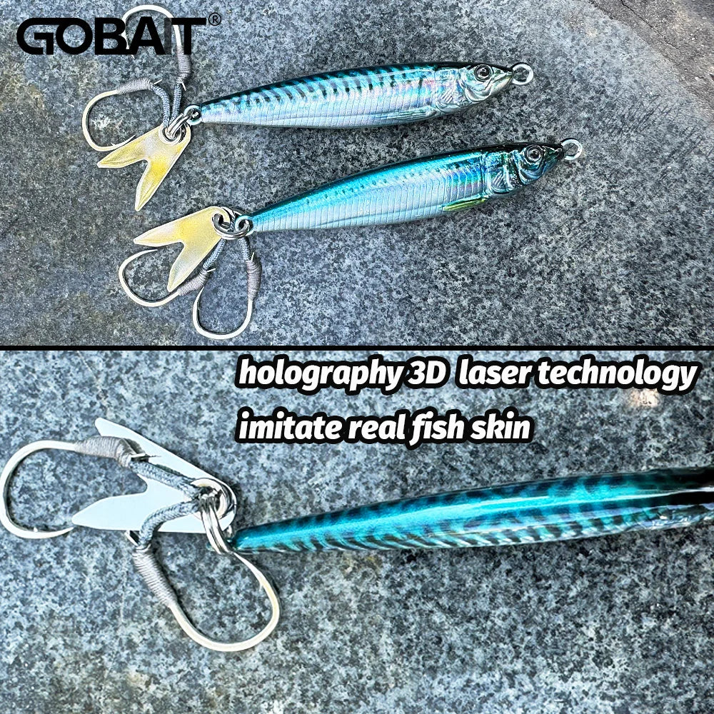 Metal Jig Lure 20g 30g 40g 3D Printed Fast Sinking  Fishing Tackle Blade Hook Swimbait Pesca VIB Bait