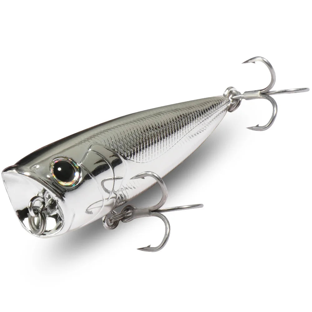 Top Water Popper 8g 6.5cm Lure Steel Ball Copper Ballast Balance Pesca Wobbler Floating Minnow Hook Tackle Rattle Cranbait Bait