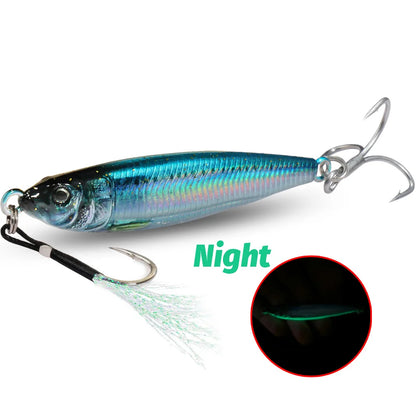 Metal Jig Lure 20g 30g 40g 3D Printed Fast Sinking  Fishing Tackle Blade Hook Swimbait Pesca VIB Bait