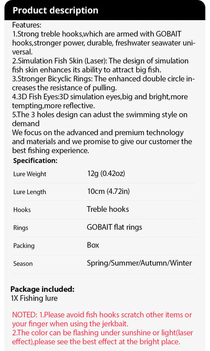 Floating Minnow 12g 10cm Fishing Lure Accoustic Steel Ball Swimbait Hook Wobbler Pesca Jerkbait Crank Tackle Crankbait Bait