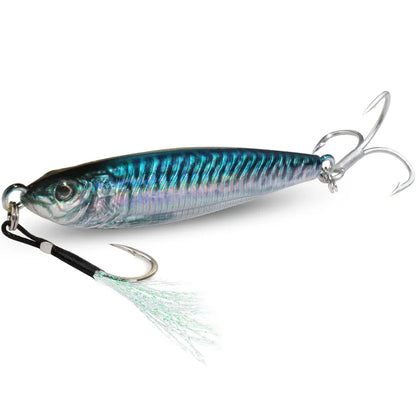 Metal Jig Lure 20g 30g 40g 3D Printed Fast Sinking  Fishing Tackle Blade Hook Swimbait Pesca VIB Bait