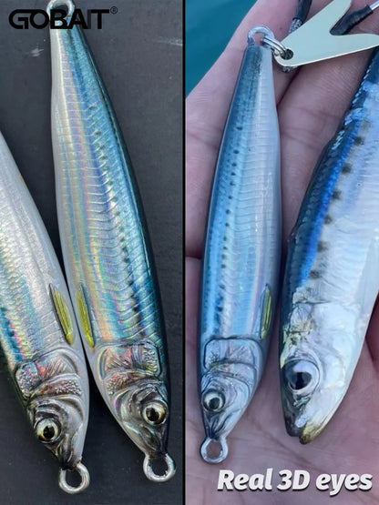Metal Jig Lure 20g 30g 40g 3D Printed Fast Sinking  Fishing Tackle Blade Hook Swimbait Pesca VIB Bait