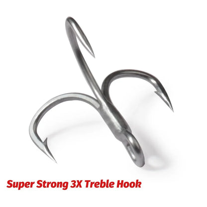 Treble Fishing Hooks – Sharp Barbed High Carbon Steel Hooks with Nickel Anti-Rust Coating, Sizes 2#–10# for Lures & Carp Fishing