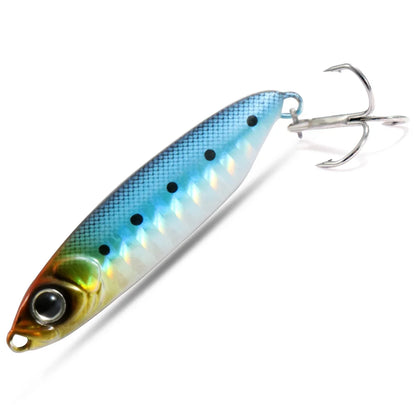 Feather Fishing Colorful Carbon Metal Jig Lure Spinning Spoon Artificial Bait Bass Hook of Minnow Sinking Casting Pesca Tackle