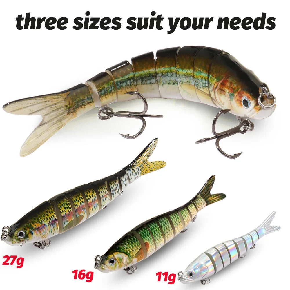 3PCS Swimbait 11g 16g 27g Multi Joint Lure Sinking Bionic Fish Swimming Pesca Bass Treble Hook Carp Fishing Tackle Hard Bait