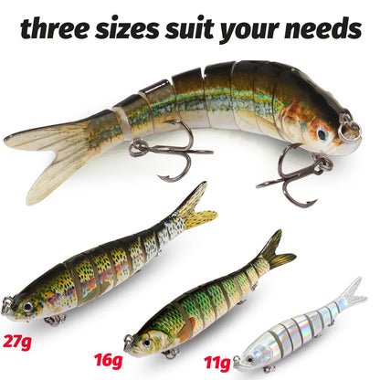 3PCS Swimbait 11g 16g 27g Multi Joint Lure Sinking Bionic Fish Swimming Pesca Bass Treble Hook Carp Fishing Tackle Hard Bait