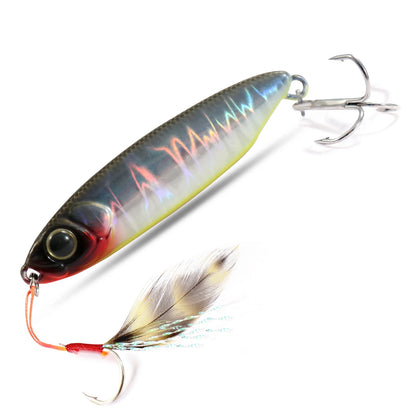 Feather Fishing Colorful Carbon Metal Jig Lure Spinning Spoon Artificial Bait Bass Hook of Minnow Sinking Casting Pesca Tackle