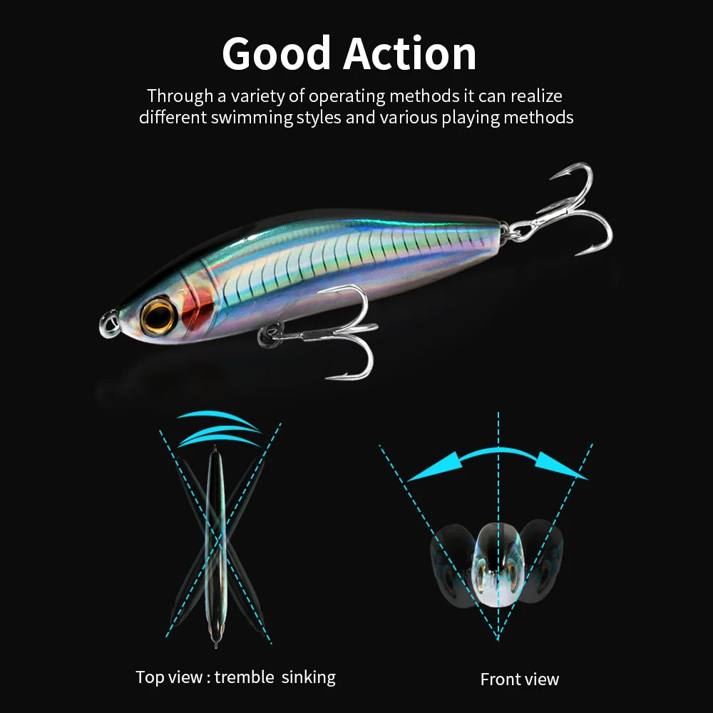 Sinking Pencil 12g 24g Fishing Lure Weight System Silicone Bait Treble Hook Swimbait Wobbler Tackle Jerkbait Artificial Baits