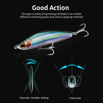 Sinking Pencil 12g 24g Fishing Lure Weight System Silicone Bait Treble Hook Swimbait Wobbler Tackle Jerkbait Artificial Baits
