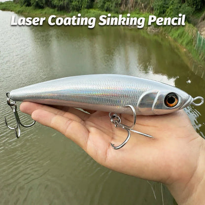 Big Sinking Pencil Lure 107g 18.5cm Fishing Jerkbait Hook Tuna Pesca Tackle Swimbait Cast Deep Floating Minnow Silicone Bait