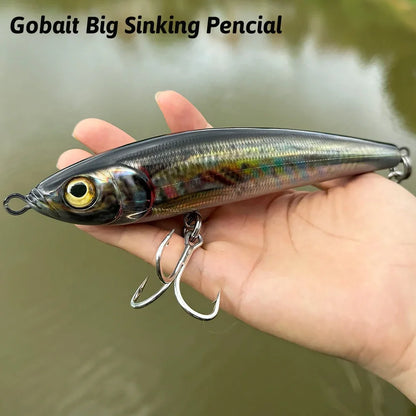 Big Sinking Pencil Lure 107g 18.5cm Fishing Jerkbait Hook Tuna Pesca Tackle Swimbait Cast Deep Floating Minnow Silicone Bait
