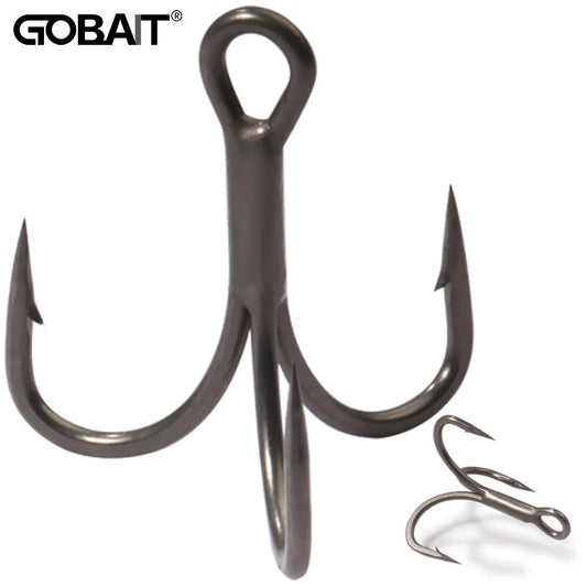 20PCS Teflon Treble Hooks – Sharp Barbed High Carbon Steel Fishing Hooks, Anti-Rust Nickel Coated, Sizes 2#–10# for Lure Fishing