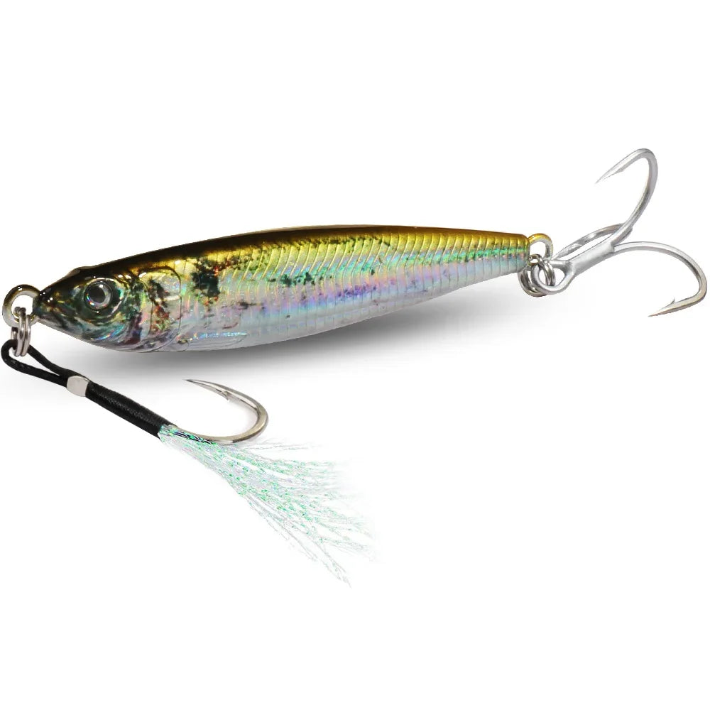 Metal Jig Lure 20g 30g 40g 3D Printed Fast Sinking  Fishing Tackle Blade Hook Swimbait Pesca VIB Bait
