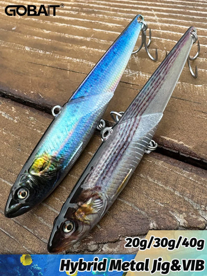 Metal Jig VIB Lure 20g 30g 40g Spinner Spoon 3D Eye Color Laser Spinning Fishing Tackle Hook Swimbait Pesca Spinnerbait Bait