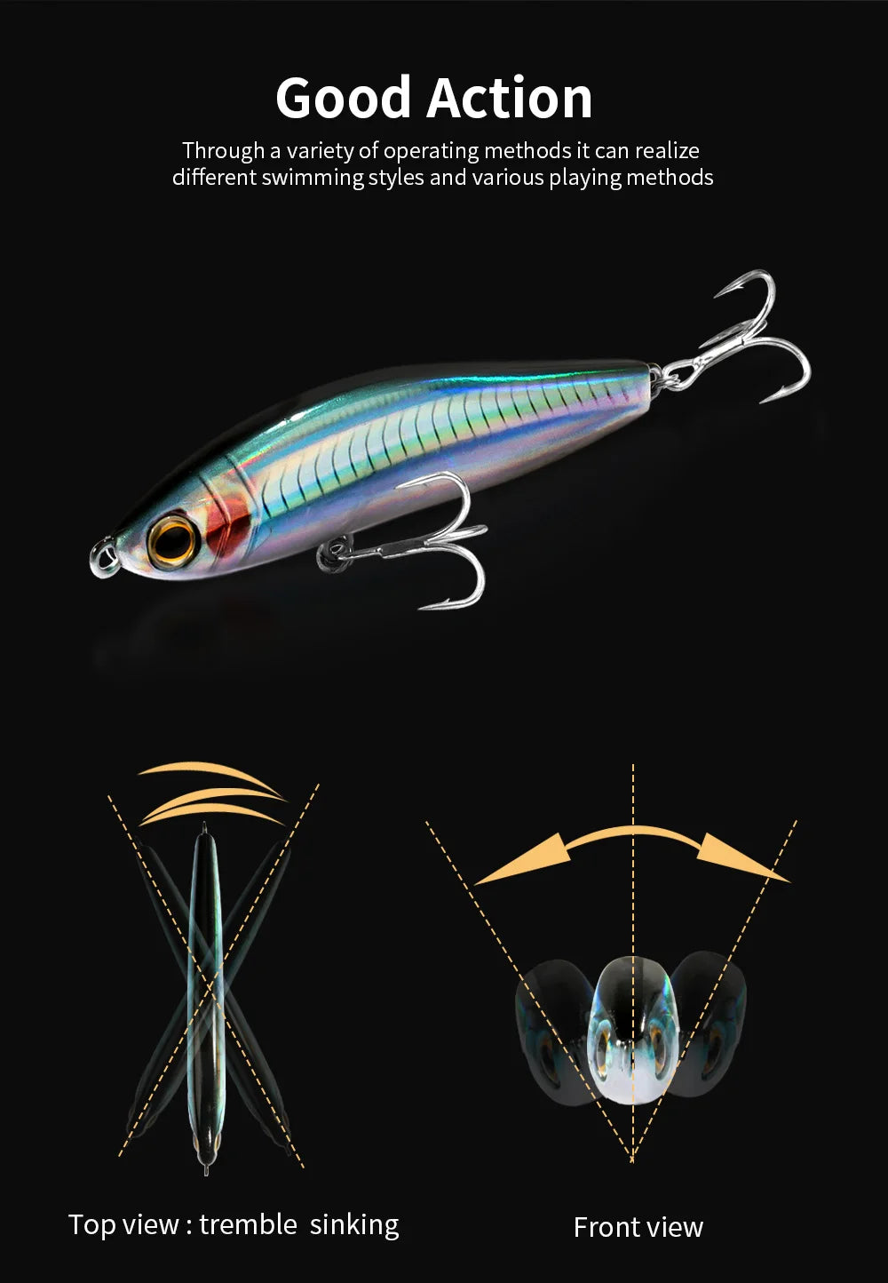Sinking Pencil 12g 24g Fishing Lure Weight System Silicone Bait Treble Hook Swimbait Wobbler Tackle Jerkbait Artificial Baits