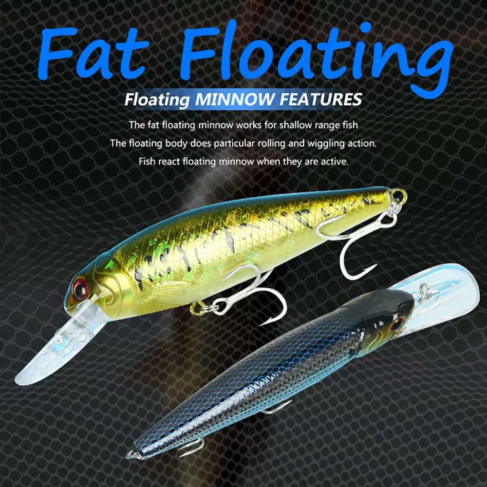 Fat Floating Wobbler 20.5g 13.5cm Jerkbait Treble Hooks Carp Popper Pike Swimbait Minnow Sea Fishing Lure Pesca Artificial Bait
