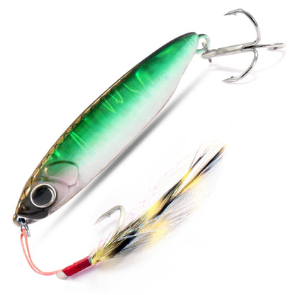 Feather Fishing Colorful Carbon Metal Jig Lure Spinning Spoon Artificial Bait Bass Hook of Minnow Sinking Casting Pesca Tackle