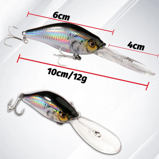 Floating Minnow 12g 10cm Fishing Lure Accoustic Steel Ball Swimbait Hook Wobbler Pesca Jerkbait Crank Tackle Crankbait Bait