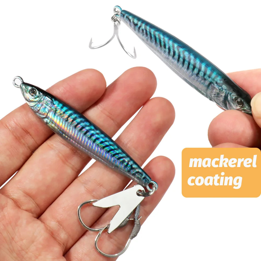 Metal Jig Lure 20g 30g 40g 3D Printed Fast Sinking  Fishing Tackle Blade Hook Swimbait Pesca VIB Bait
